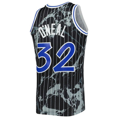 O.Magic #32 Shaquille O'Neal Mitchell & Ness 1994-95 Hardwood Classics Marble Swingman Jersey Black Stitched American Basketball Jersey UNEC
