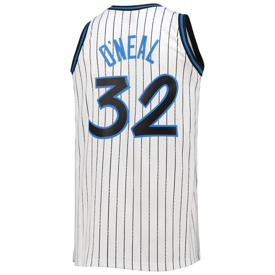 O.Magic #32 Shaquille O'Neal Mitchell & Ness Big & Tall 1993-94 Hardwood Classics Swingman Jersey White Stitched American Basketball Jersey UNEC