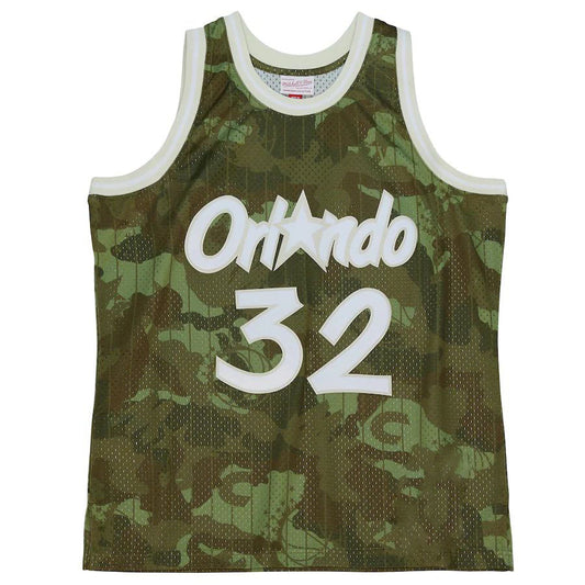 O.Magic #32 Shaquille O'Neal Mitchell & Ness Unisex Hardwood Classics 1994-95 Ghost Green Swingman Jersey Camo Stitched American Basketball Jersey UNEC