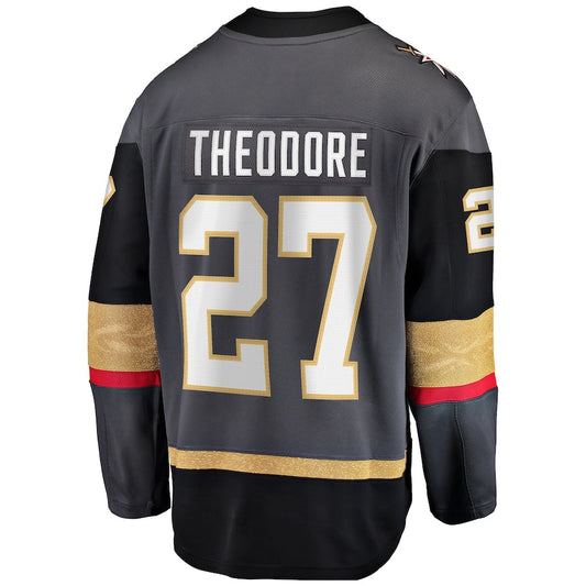 V.Golden Knights #27 Shea Theodore Fanatics Branded Alternate Premier Breakaway Player Jersey Gray Hockey Jersey UNEC