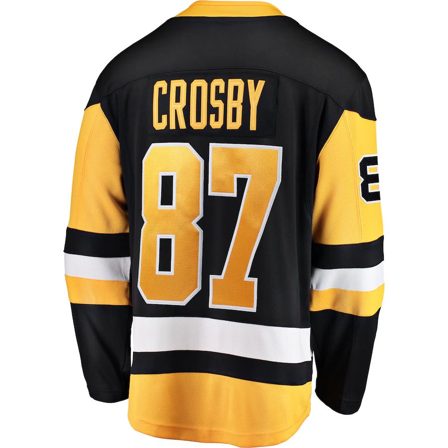 P.Penguins #87 Sidney Crosby Fanatics Branded Breakaway Player Jersey Black Stitched American Hockey Jersey UNEC