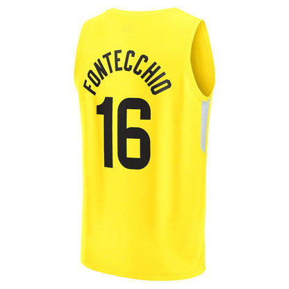 U.Jazz #16 Simone Fontecchio Fanatics Branded 2022-23 Fast Break Replica Player Jersey Icon Edition Yellow Stitched American Basketball Jersey UNEC