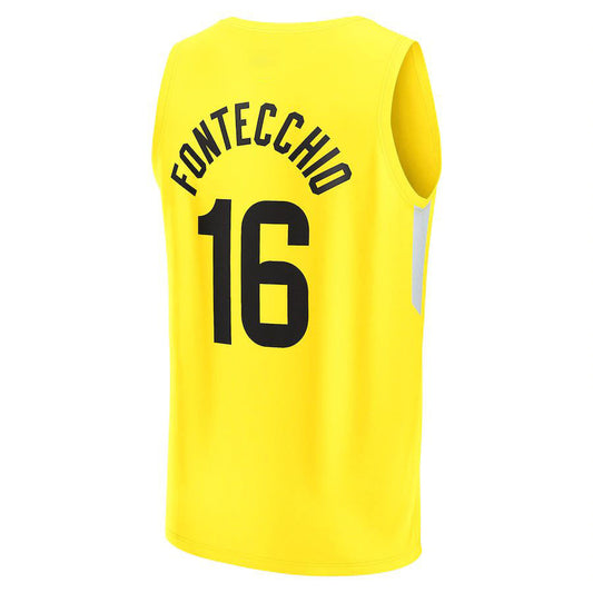 U.Jazz #16 Simone Fontecchio Fanatics Branded 2022-23 Fast Break Replica Player Jersey Icon Edition Yellow Stitched American Basketball Jersey UNEC