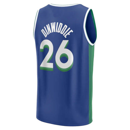 D.Mavericks #26 Spencer Dinwiddie Fanatics Branded 2022-23 Fastbreak Jersey City Edition Blue Stitched American Basketball Jersey UNEC