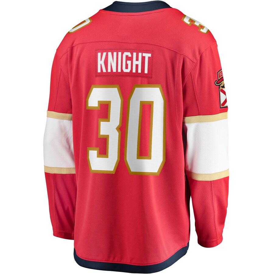 F.Panthers #30 Spencer Knight Fanatics Branded 2017-18 Home Breakaway Replica Jersey Red Stitched American Hockey Jersey UNEC