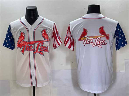St. Louis Cardinals Team Big Logo White Independence Day Vapor Premier Limited Stitched Baseball Jersey