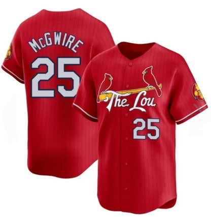 St. Louis Cardinals #25 Mark McGwire Red City Connect Baseball Jersey