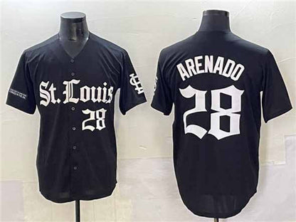 St. Louis Cardinals #28 Nolan Arenado Black 'Gothic Legacy Edition' Vapor Premier Limited Stitched Baseball Jersey
