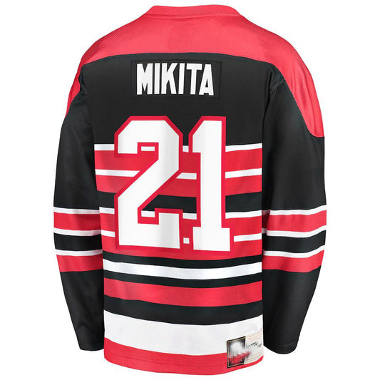 C.Blackhawks #21 Stan Mikita Fanatics Branded Premier Breakaway Retired Player Jersey Red Stitched American Hockey Jersey UNEC