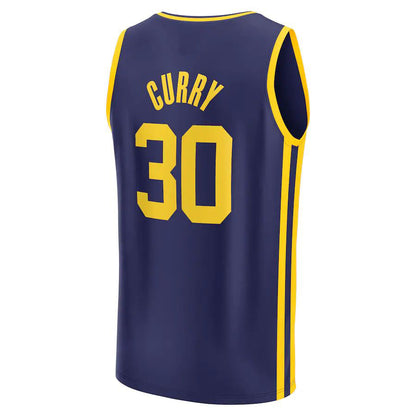 G.State Warriors #30 Stephen Curry Fanatics Branded 2022-23 Fast Break Replica Player Jersey Statement Edition Navy Stitched American Basketball Jersey UNEC