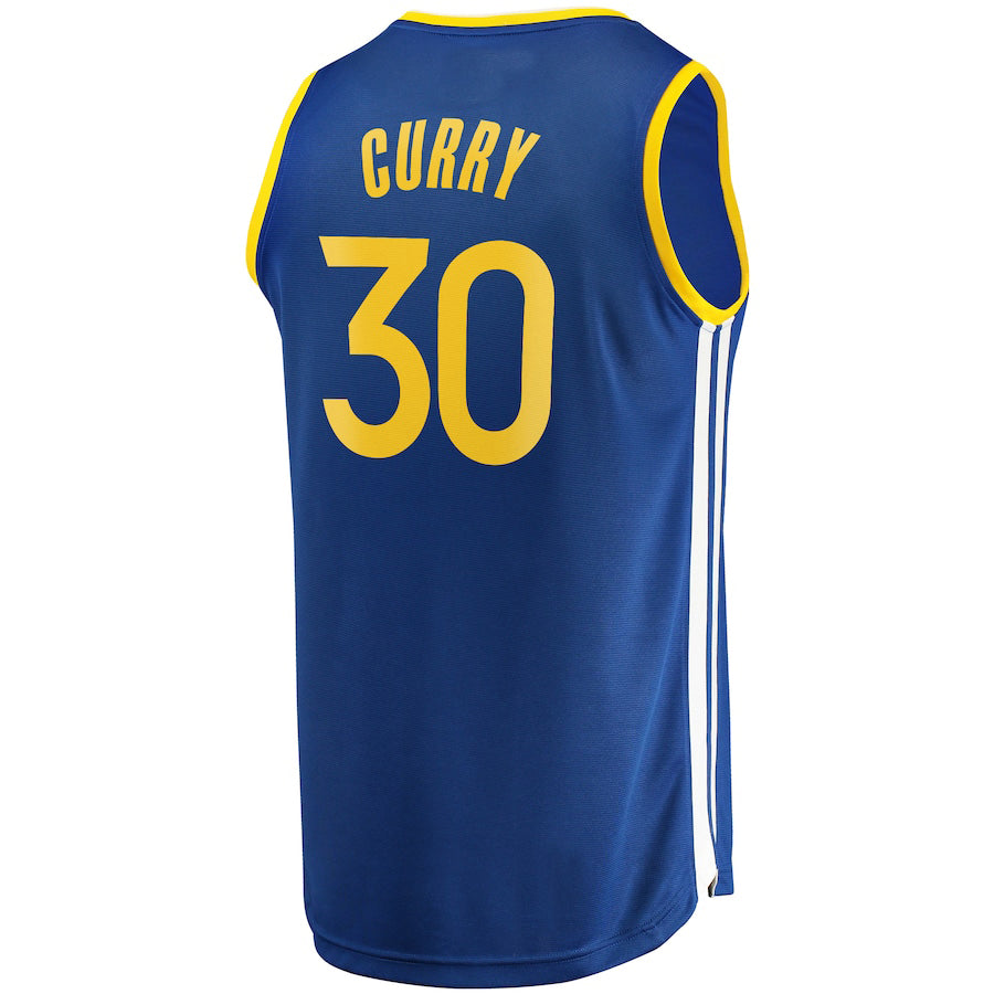 G.State Warriors #30 Stephen Curry Fanatics Branded Fast Break Replica Player Team Jersey Icon Edition Royal Stitched American Basketball Jersey UNEC