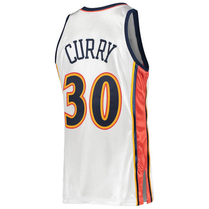 G.State Warriors #30 Stephen Curry Mitchell & Ness 2009-10 Hardwood Classics Authentic Player Jersey White Association Edition Stitched American Basketball Jersey UNEC