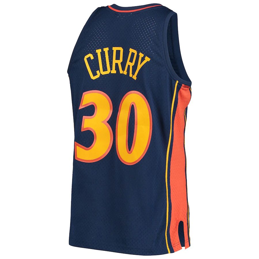 G.State Warriors #30 Stephen Curry Mitchell & Ness 2009-10 Hardwood Classics Swingman Player Jersey Navy Stitched American Basketball Jersey UNEC