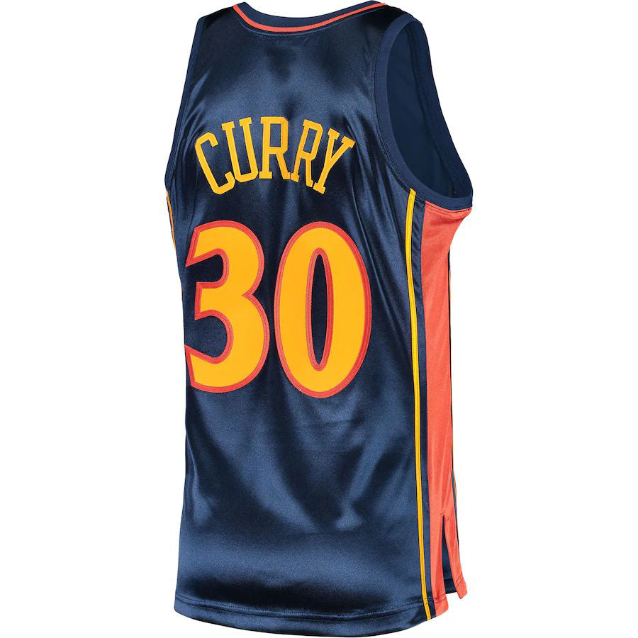 G.State Warriors #30 Stephen Curry Mitchell & Ness 2009 Hardwood Classics Authentic Jersey Navy Stitched American Basketball Jersey UNEC