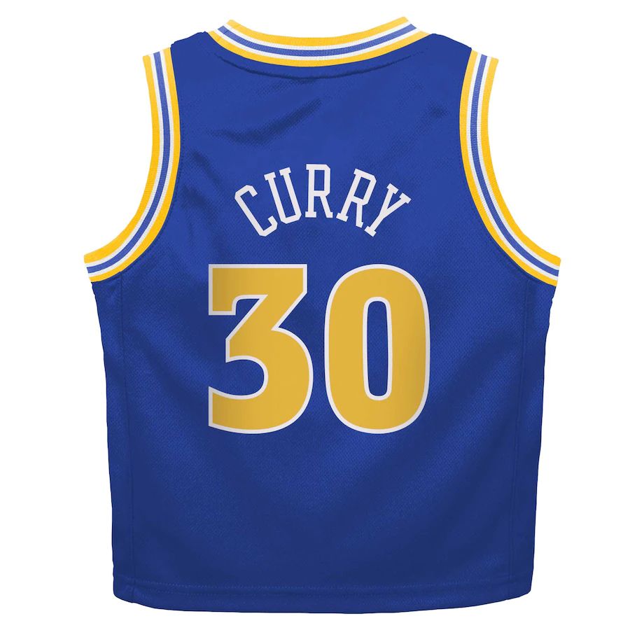 G.State Warriors #30 Stephen Curry Toddler 2022-23 Swingman Jersey Classic Edition Royal Stitched American Basketball Jersey UNEC