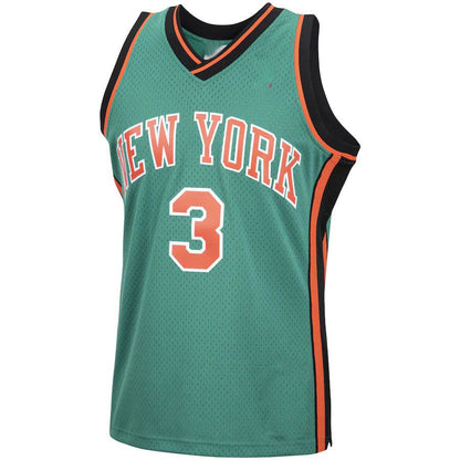 NY.Knicks #3 Stephon Marbury Mitchell & Ness 2006-07 Hardwood Classics Swingman Jersey Green Stitched American Basketball Jersey UNEC