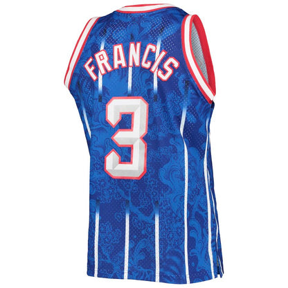 H.Rockets #3 Steve Francis Mitchell & Ness Hardwood Classics 1999-00 Lunar New Year Swingman Jersey Blue Stitched American Basketball Jersey UNEC