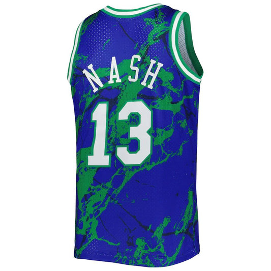 D.Mavericks #13 Steve Nash Mitchell & Ness 1998-99 Hardwood Classics Marble Swingman Jersey Blue Stitched American Basketball Jersey UNEC