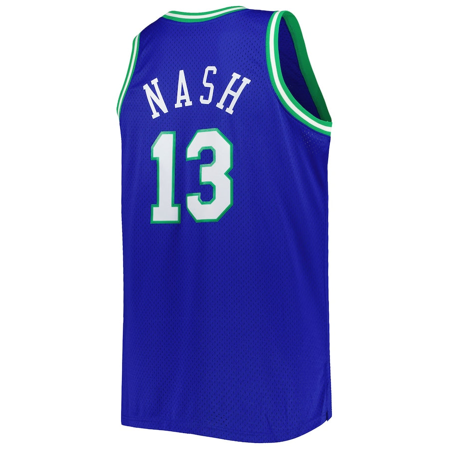 D.Mavericks #13 Steve Nash Mitchell & Ness Big & Tall Hardwood Classics 1998-99 Swingman Jersey Blue Stitched American Basketball Jersey UNEC