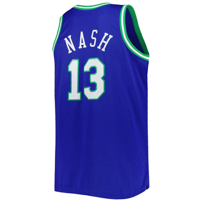 D.Mavericks #13 Steve Nash Mitchell & Ness Big & Tall Hardwood Classics 1998-99 Swingman Jersey Blue Stitched American Basketball Jersey UNEC