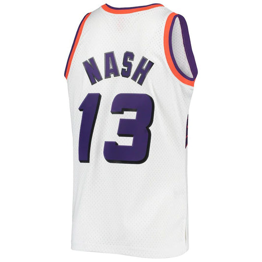 P.Suns #13 Steve Nash Mitchell & Ness 1996-1997 Authentic Hardwood Classics Swingman Jersey White Stitched American Basketball Jersey UNEC