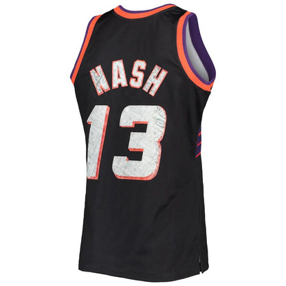 P.Suns #13 Steve Nash Mitchell & Ness 1996-97 Hardwood Classics  75th Anniversary Diamond Swingman Jersey Black Stitched American Basketball Jersey UNEC