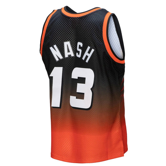 P.Suns #13 Steve Nash Mitchell & Ness 1996-97 Hardwood Classics Fadeaway Swingman Player Jersey Orange-Black Stitched American Basketball Jersey UNEC
