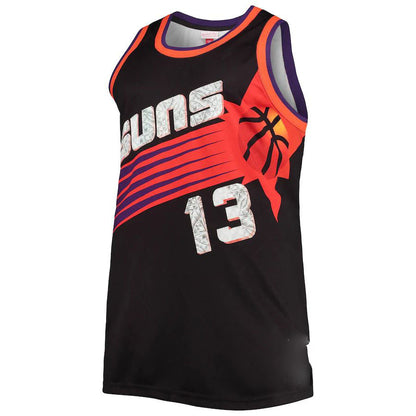 P.Suns #13 Steve Nash Mitchell & Ness Big & Tall 1996-97 75th Anniversary Diamond Swingman Jersey Black Stitched American Basketball Jersey UNEC