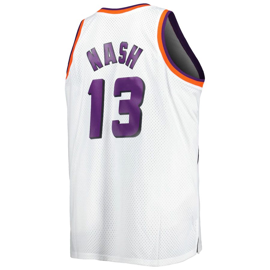 P.Suns #13 Steve Nash Mitchell & Ness Big & Tall Hardwood Classics 1996-97 Swingman Jersey White Stitched American Basketball Jersey UNEC