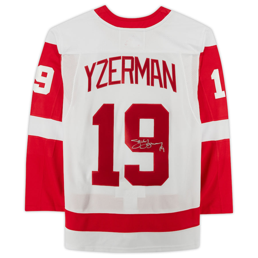 D.Red Wings #19 Steve Yzerman Fanatics Authentic Autographed White Stitched American Hockey Jersey UNEC