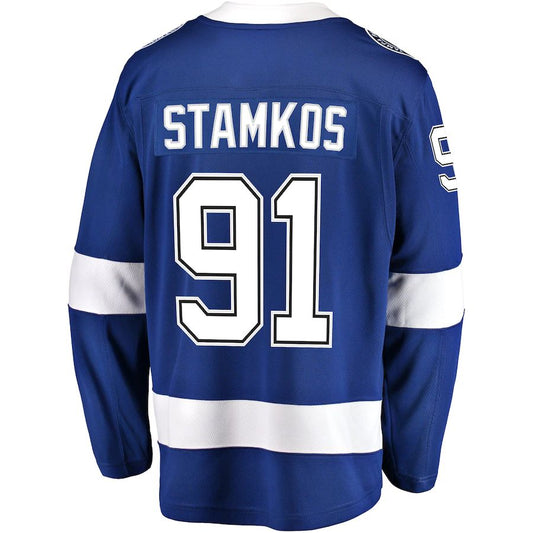 TB.Lightning #91 Steven Stamkos Fanatics Branded Breakaway Player Jersey Blue Stitched American Hockey Jersey UNEC