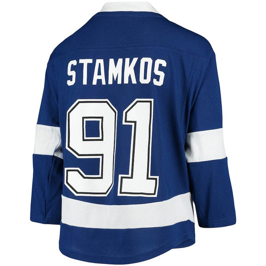TB.Lightning #91 Steven Stamkos Home Replica Player Jersey Blue Stitched American Hockey Jersey UNEC
