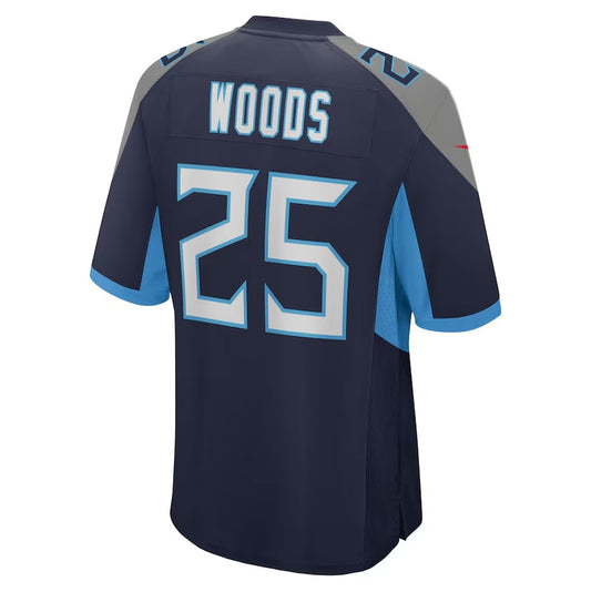 T.Titans #25 Xavier Woods Navy Team Game Stitched American Football Jersey