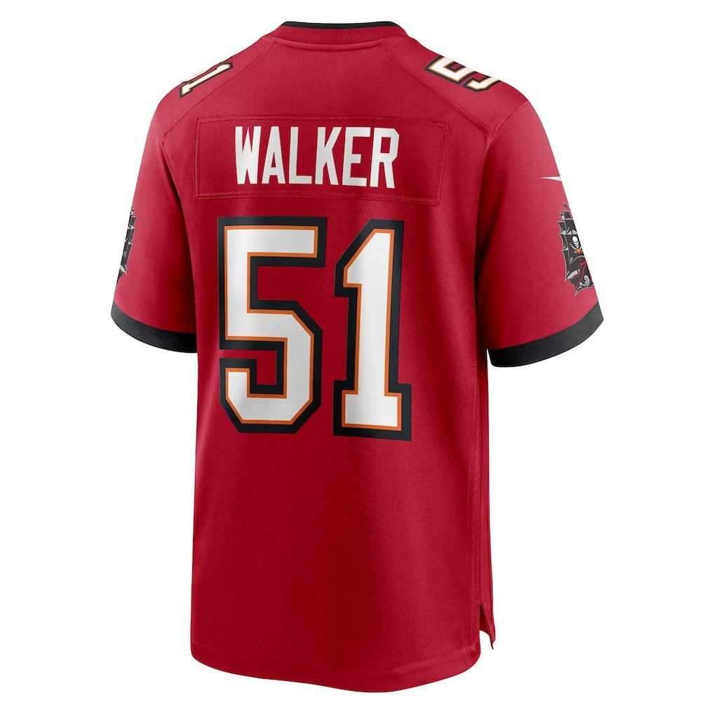 TB.Buccaneers #51 David Walker Red Team Game American Football Jerseys CustomName