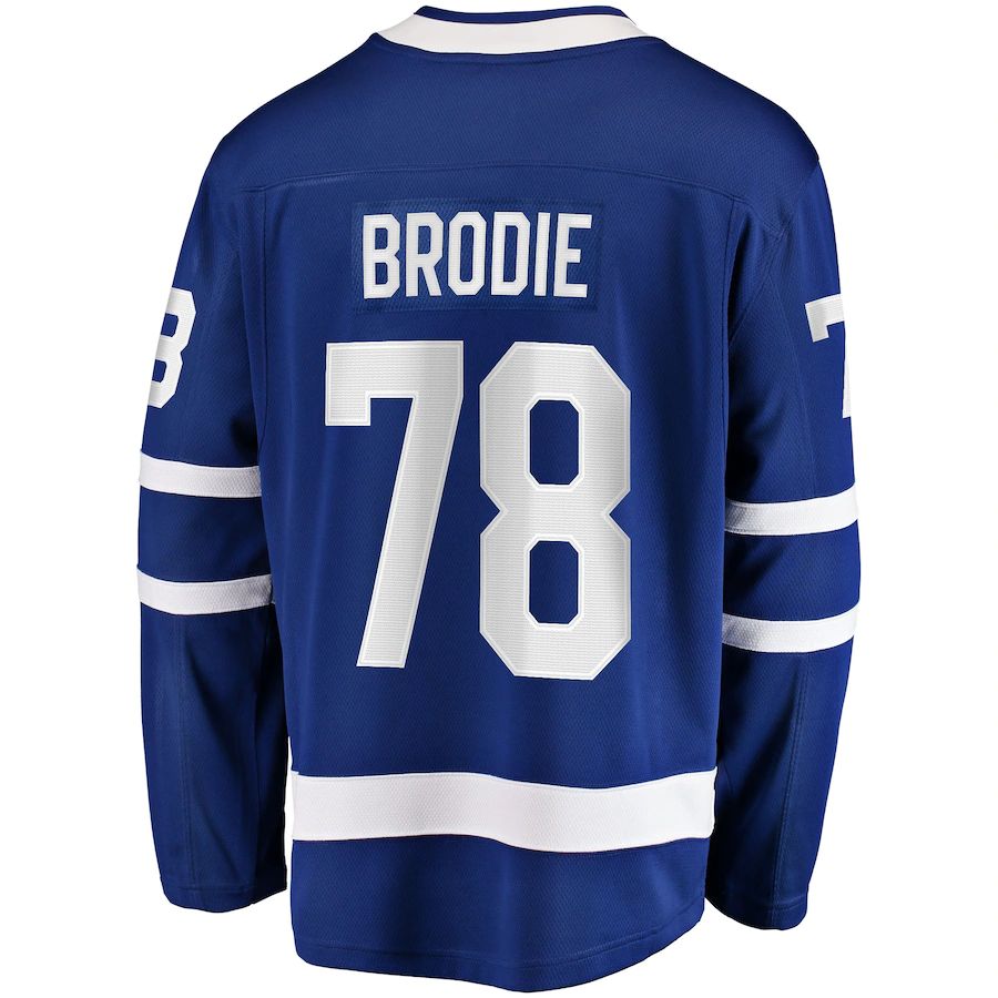 T.Maple Leafs #78 TJ Brodie Fanatics Branded Home Breakaway Player Jersey Blue Stitched American Hockey Jersey UNEC