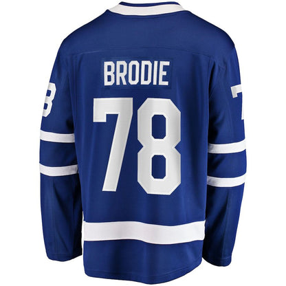 T.Maple Leafs #78 TJ Brodie Fanatics Branded Home Breakaway Player Jersey Blue Stitched American Hockey Jersey UNEC
