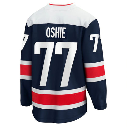W.Capitals #77 TJ Oshie Branded 2020-21 Alternate Premier Breakaway Player Jersey  Navy Stitched American Hockey Jersey UNEC