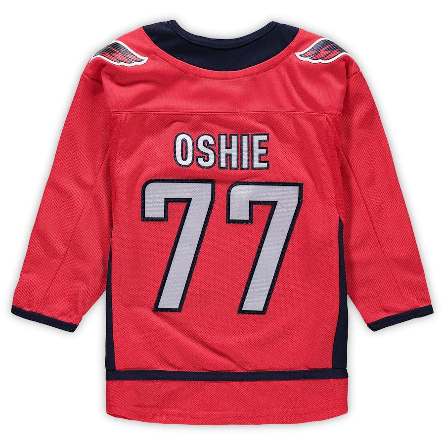 W.Capitals #77 TJ Oshie Preschool Home Premier Player Jersey Red Stitched American Hockey Jersey UNEC