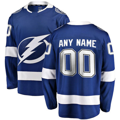 Custom TB.Lightning Fanatics Branded Home Breakaway Jersey Blue Stitched American Hockey Jersey UNEC
