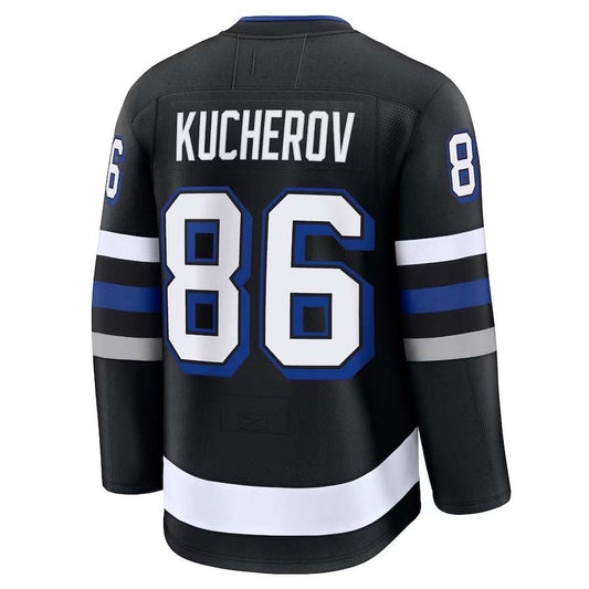TB.Lightning #86 Nikita Kucherov Fanatics Alternate Premium Jersey - Black Stitched American Hockey Jersey UNEC