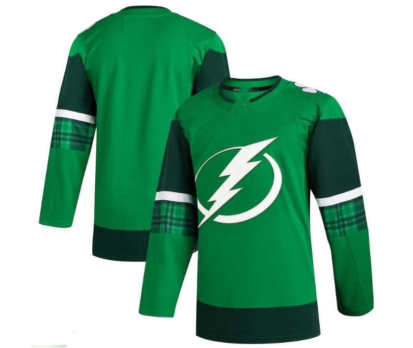 TB.Lightning 2023 St. Patrick's Day Primegreen Authentic Jersey - Kelly Green Stitched American Hockey Jersey UNEC