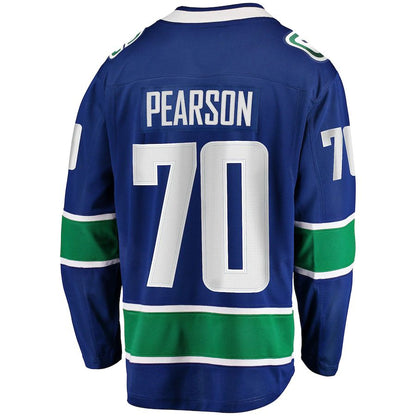 V.Canucks #70 Tanner Pearson Fanatics Branded Home Breakaway Player Jersey Blue Stitched American Hockey Jersey UNEC