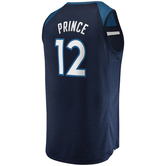 M.Timberwolves #12 Taurean Prince Fanatics Branded  2021-22 Fast Break Replica Jersey Icon Edition Navy Stitched American Basketball Jersey UNEC