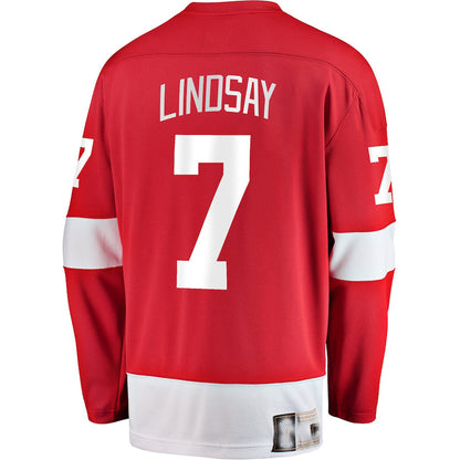 D.Red Wings #7 Ted Lindsay Fanatics Branded Premier Breakaway Retired Player Jersey Red Stitched American Hockey Jersey UNEC
