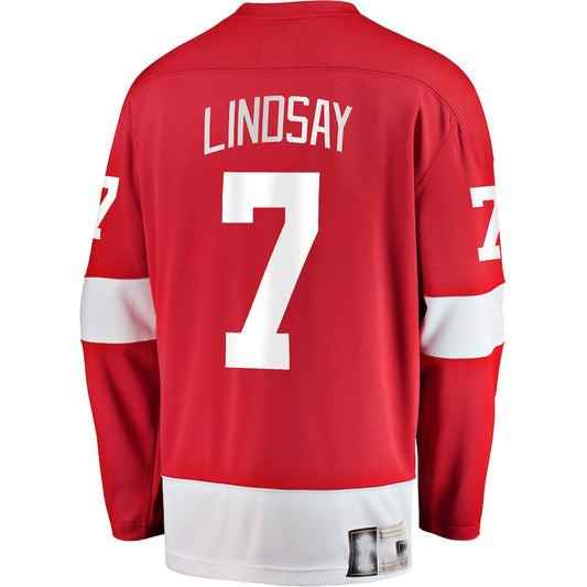 D.Red Wings #7 Ted Lindsay Fanatics Branded Premier Breakaway Retired Player Jersey Red Stitched American Hockey Jersey UNEC