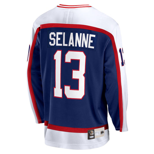 W.Jets #13 Teemu Selanne Fanatics Branded Breakaway Retired Player Jersey Navy Stitched American Hockey Jersey UNEC