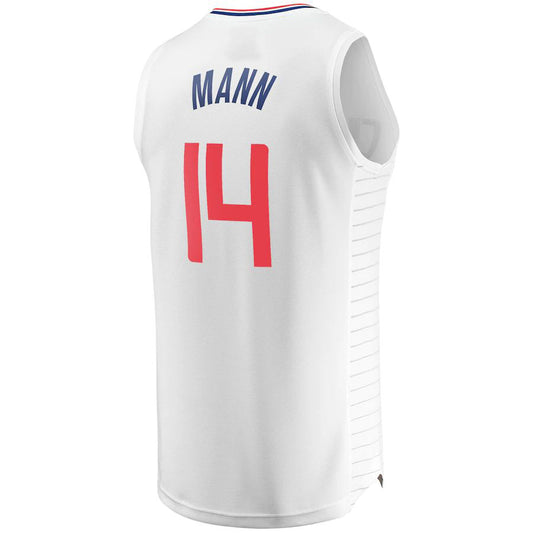 LA.Clippers #14 Terance Mann Fanatics Branded Fast Break Replica Player Jersey White Association Edition Stitched American Basketball Jersey UNEC