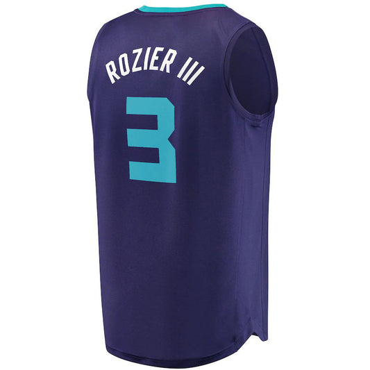 C.Hornets #3 Terry Rozier III Fanatics Branded Fast Break Replica Jersey Purple Statement Edition Stitched American Basketball Jersey UNEC