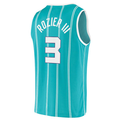 C.Hornets #3 Terry Rozier III Fanatics Branded 2020-21 Fast Break Replica Player Jersey Icon Edition Teal Stitched American Basketball Jersey UNEC