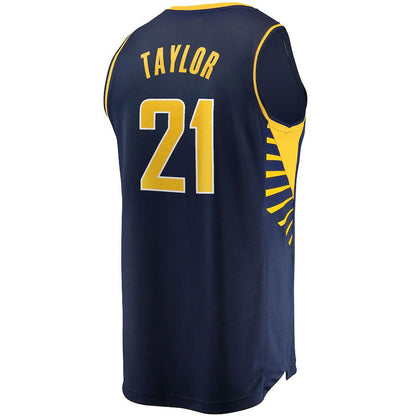 IN.Pacers #21 Terry Taylor IFanatics Branded 2021-22 Fast Break Replica Jersey Icon Edition Navy Stitched American Basketball Jersey UNEC